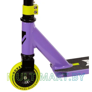 Самокат Novatrack Wolf Plastic 100P.WOLF.BVL22 (черный/фиолетовый, 2022) картинка 4